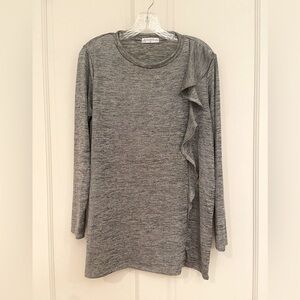 Bluebelle Maternity silver ruffle long sleeve tunic top